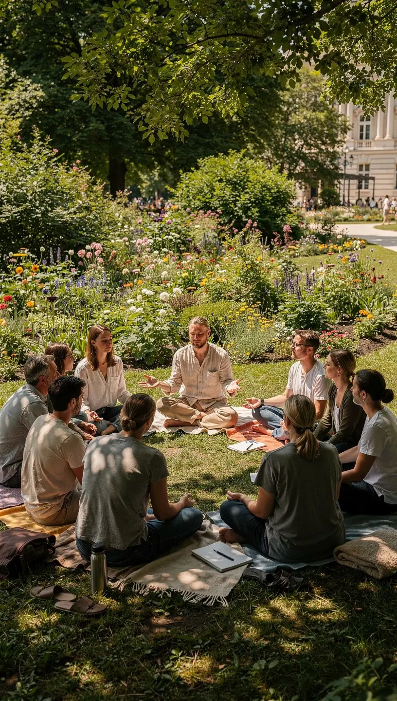 Ein Bild eines Trainers, der eine Präsentation über Coaching-Techniken vor einem interessierten Publikum hält.
